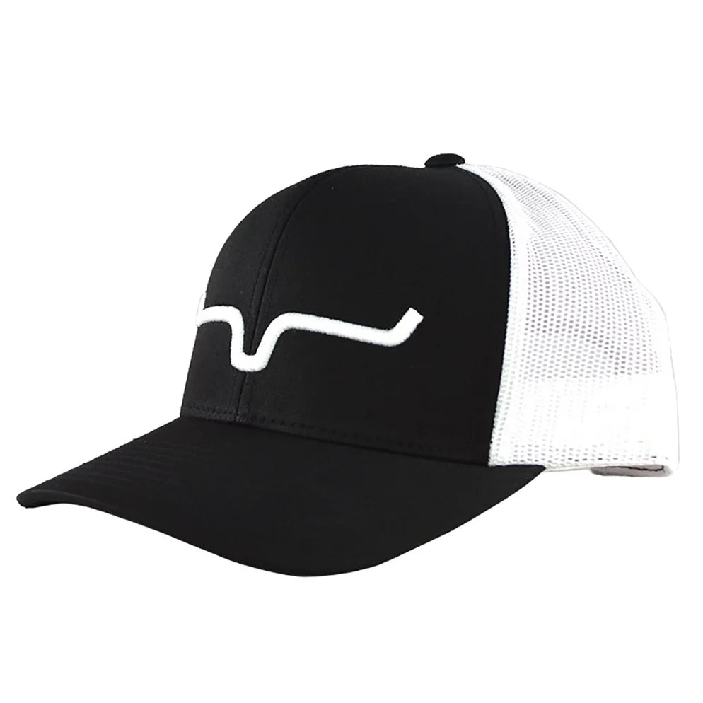 Kimes Ranch - Black/White Weekly Trucker Caps