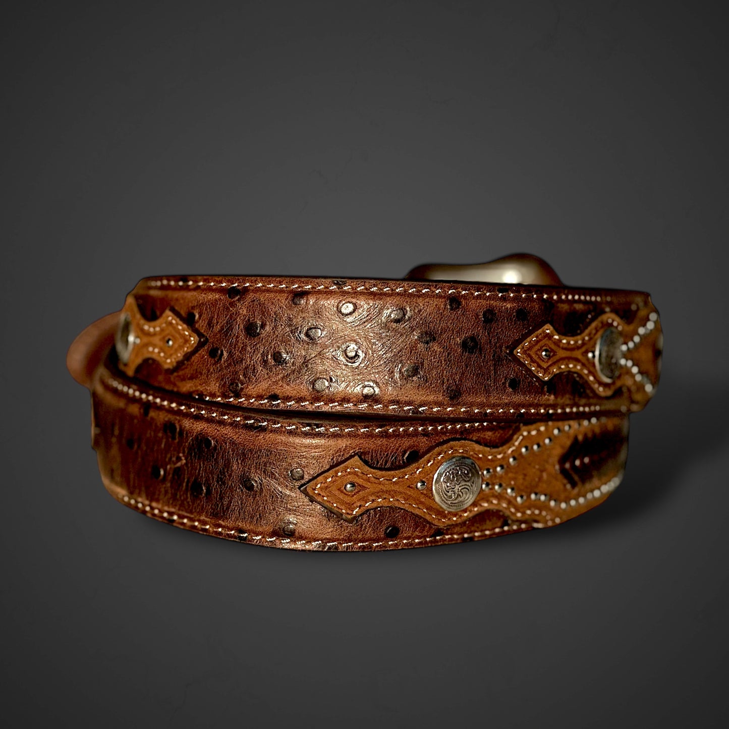 Ostrich skin Nocona belte