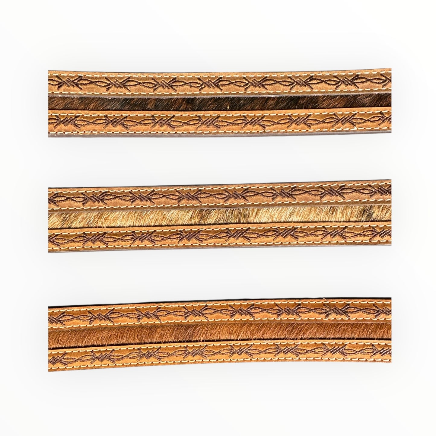 Nocona belte – Calf Hair & Brodert Detalj
