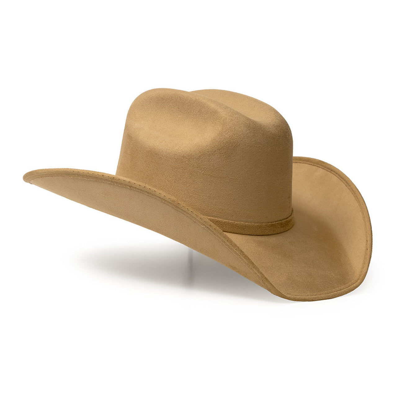 Camel Suede Finish Western Pinch Front Hat