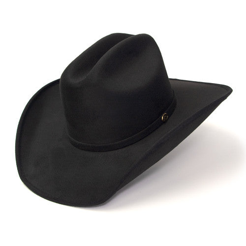 PÅ LAGER IGJEN - Black Suede Western Cattleman Hat