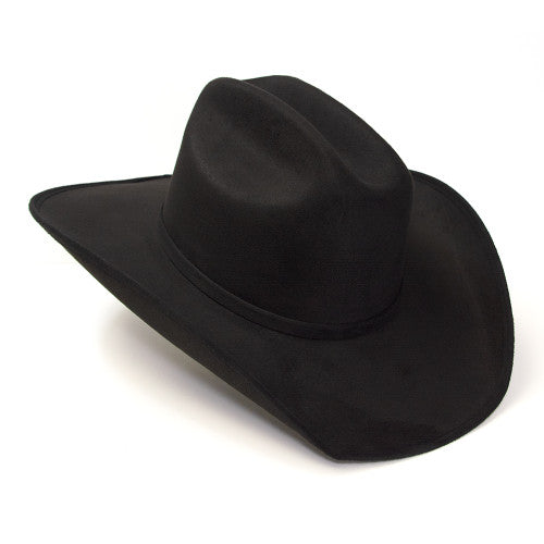 PÅ LAGER IGJEN - Black Suede Western Cattleman Hat