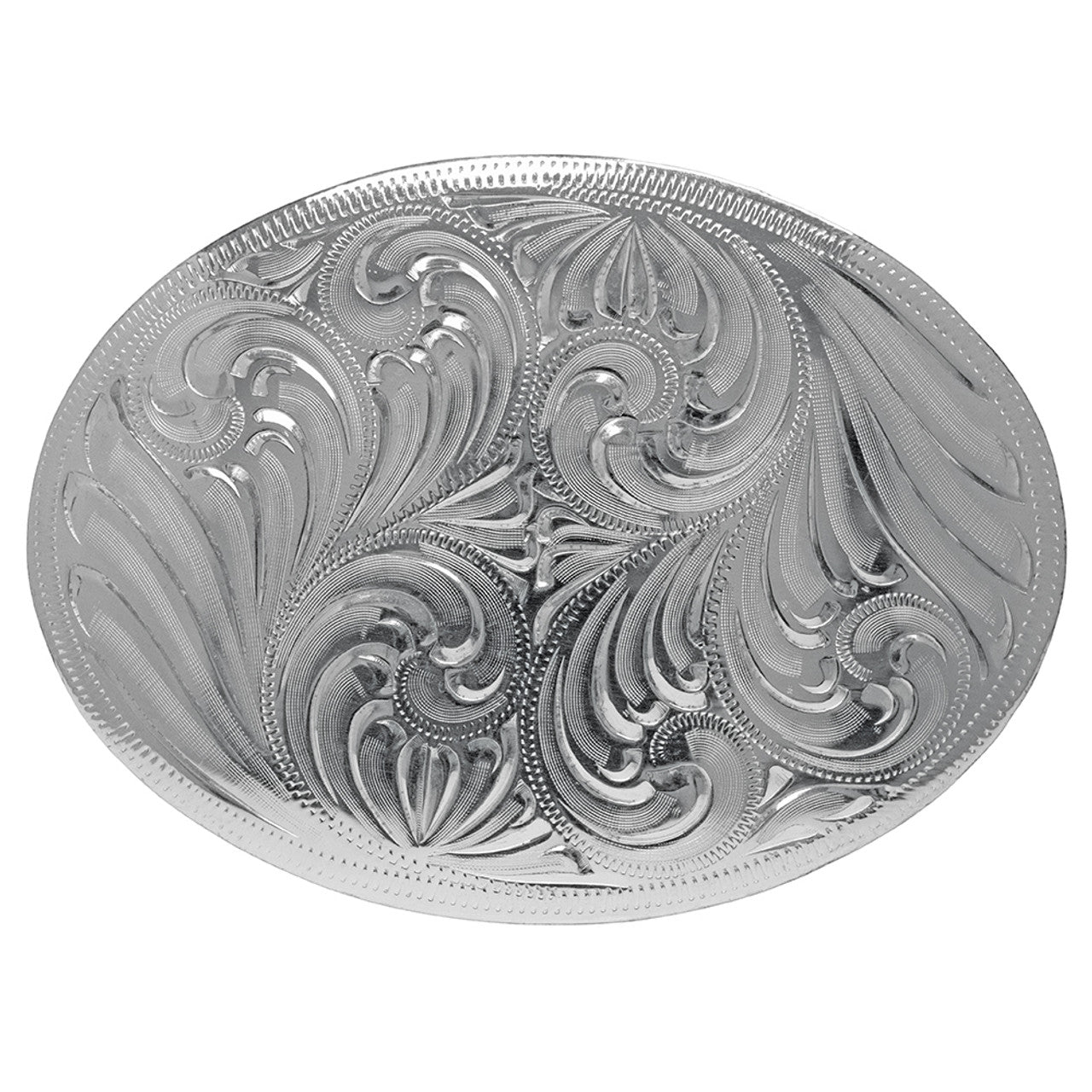 Engraved German Silver Belt Buckle - Sølv gravert beltespenne