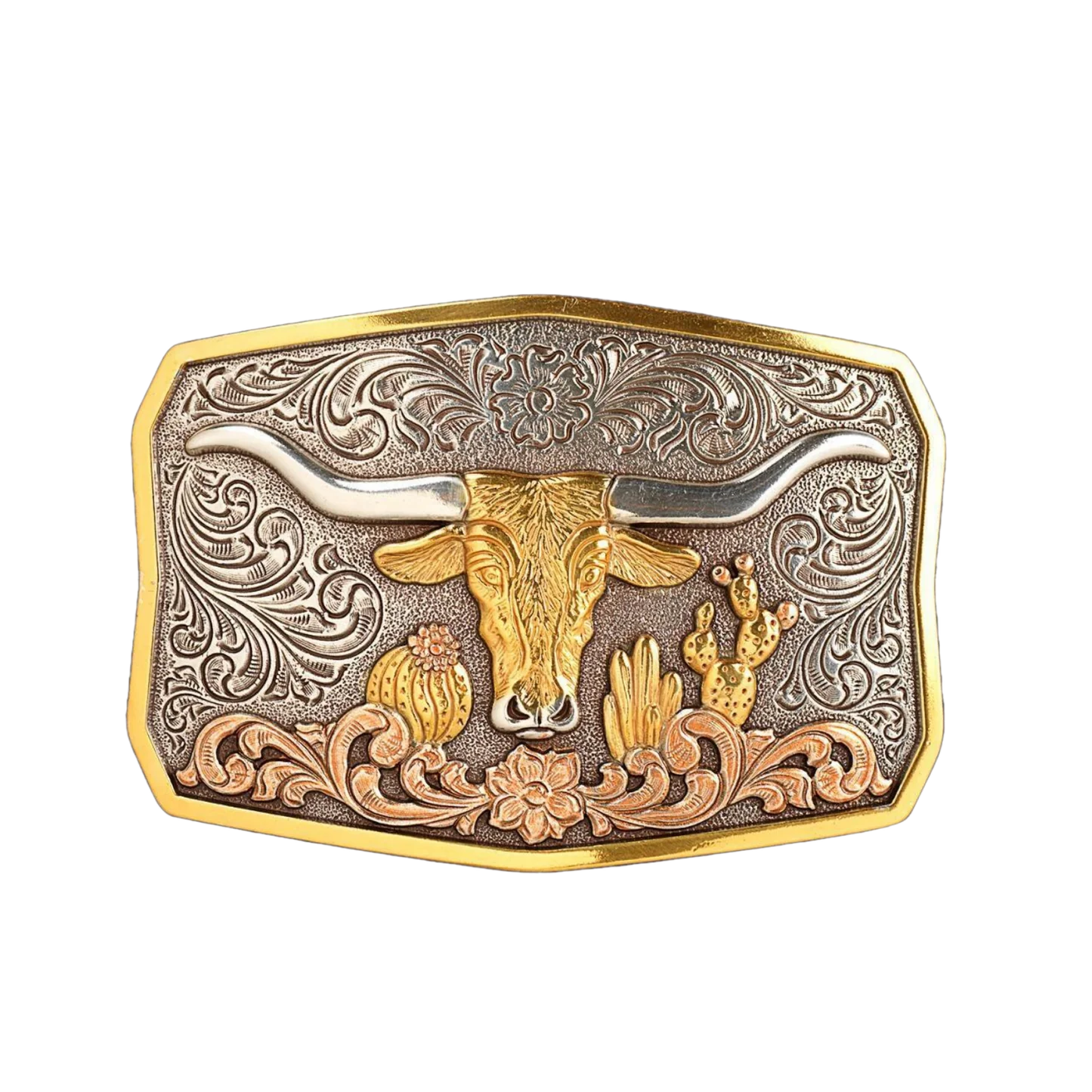 Nocona - Beltespenne - Longhorn Cactus Gold & Silver