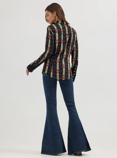 Lainey Wilson Classic Black Checotah Western Snap Long Sleeve Shirt