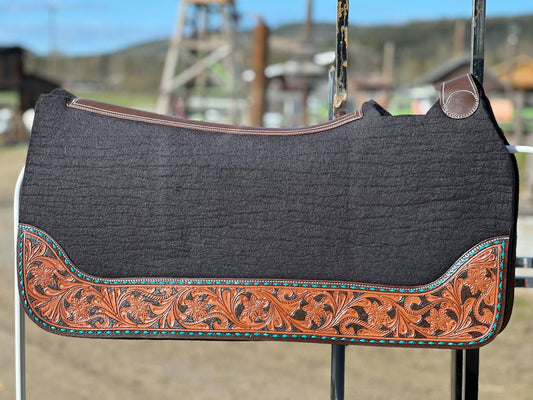 1" Buckstitched Wool Pad Turkis