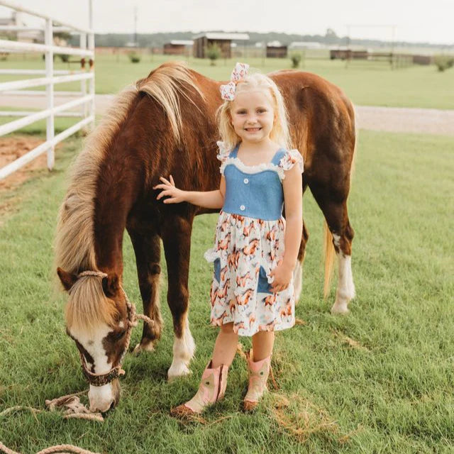 Running Horse Denim Dress