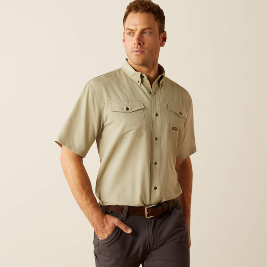 Rebar Made Tough VentTEK DuraStretch Work Shirt Green