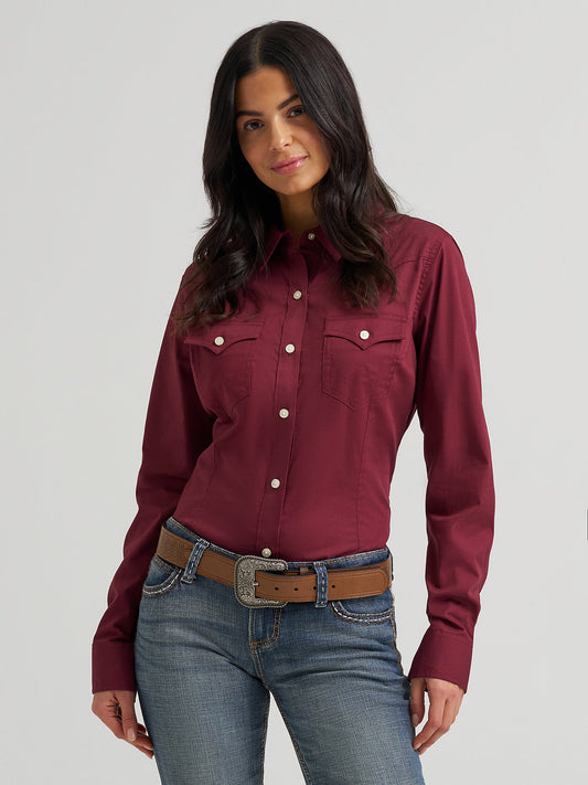 Wrangler Retro Western Skjorte - Windsor Wine