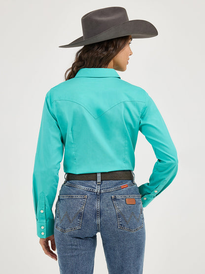 Wrangler Retro Western Skjorte - Bright Aqua