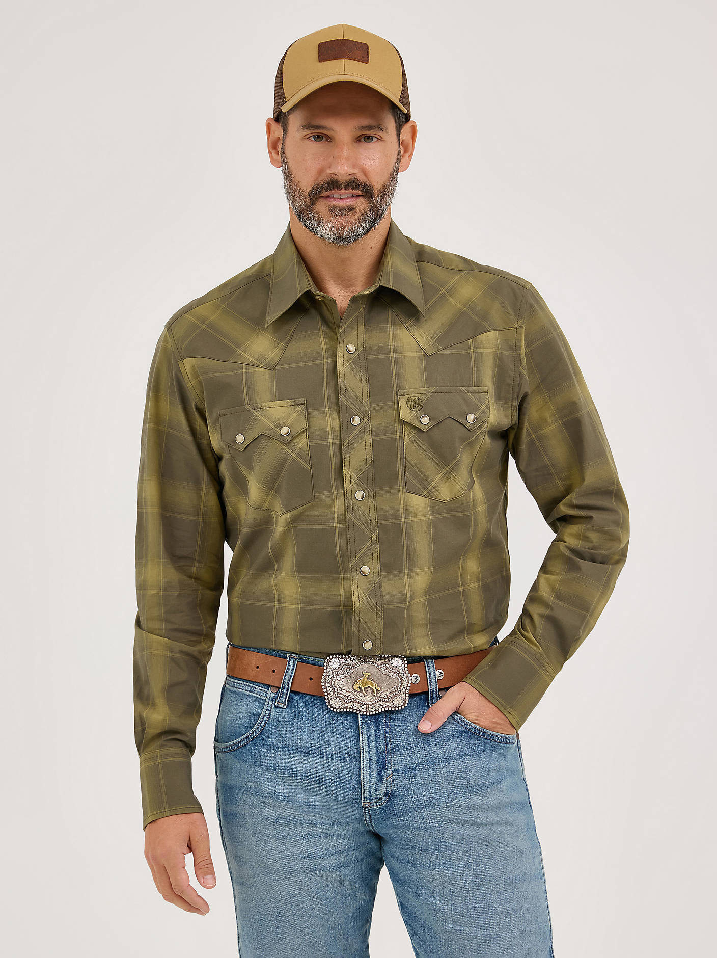 Men's Wrangler Retro Western Shirt Modern Fit - Grønn
