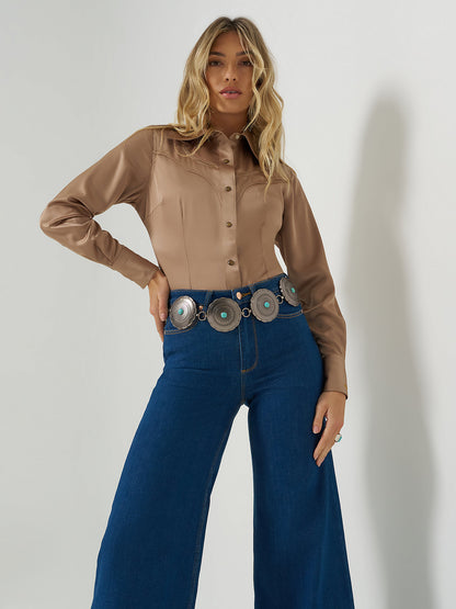 Wrangler x Lainey Wilson Glam Satin Western Snap Shirt