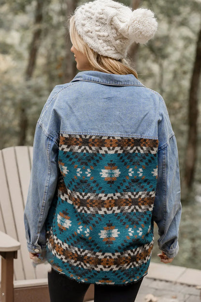 Multifarget Aztec Denim Jakke