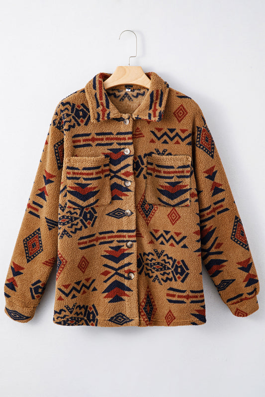 Native Aztec Fleece Shacket