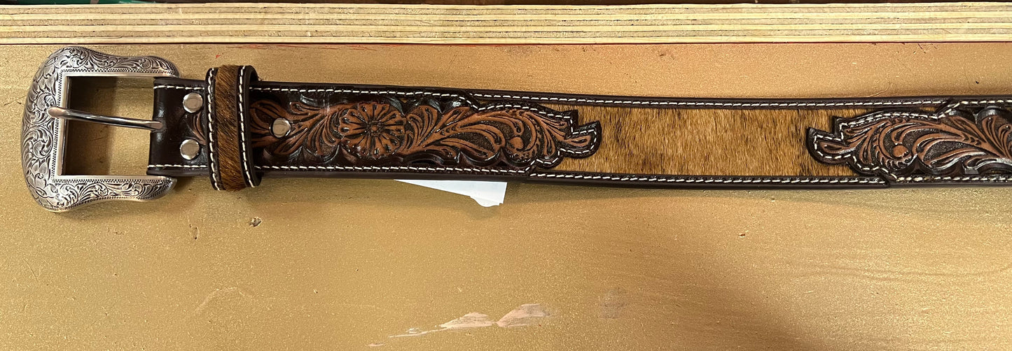 Nocona Cow Fur Belt