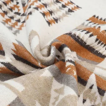 Hettegenser - Aztec Western Print Beige