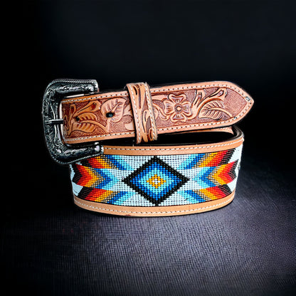 Blue Diamond Leather Belt