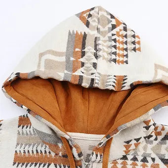 Hettegenser - Aztec Western Print Beige