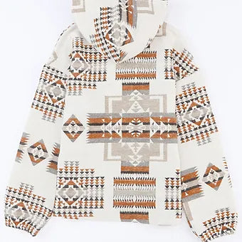 Hettegenser - Aztec Western Print Beige