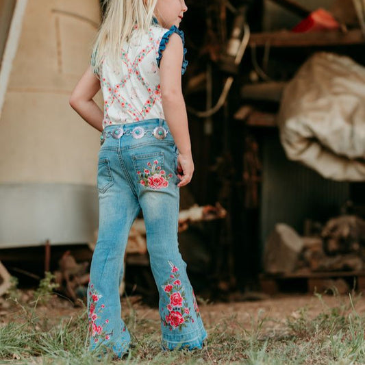 Floral Boot Flare Denim Jeans