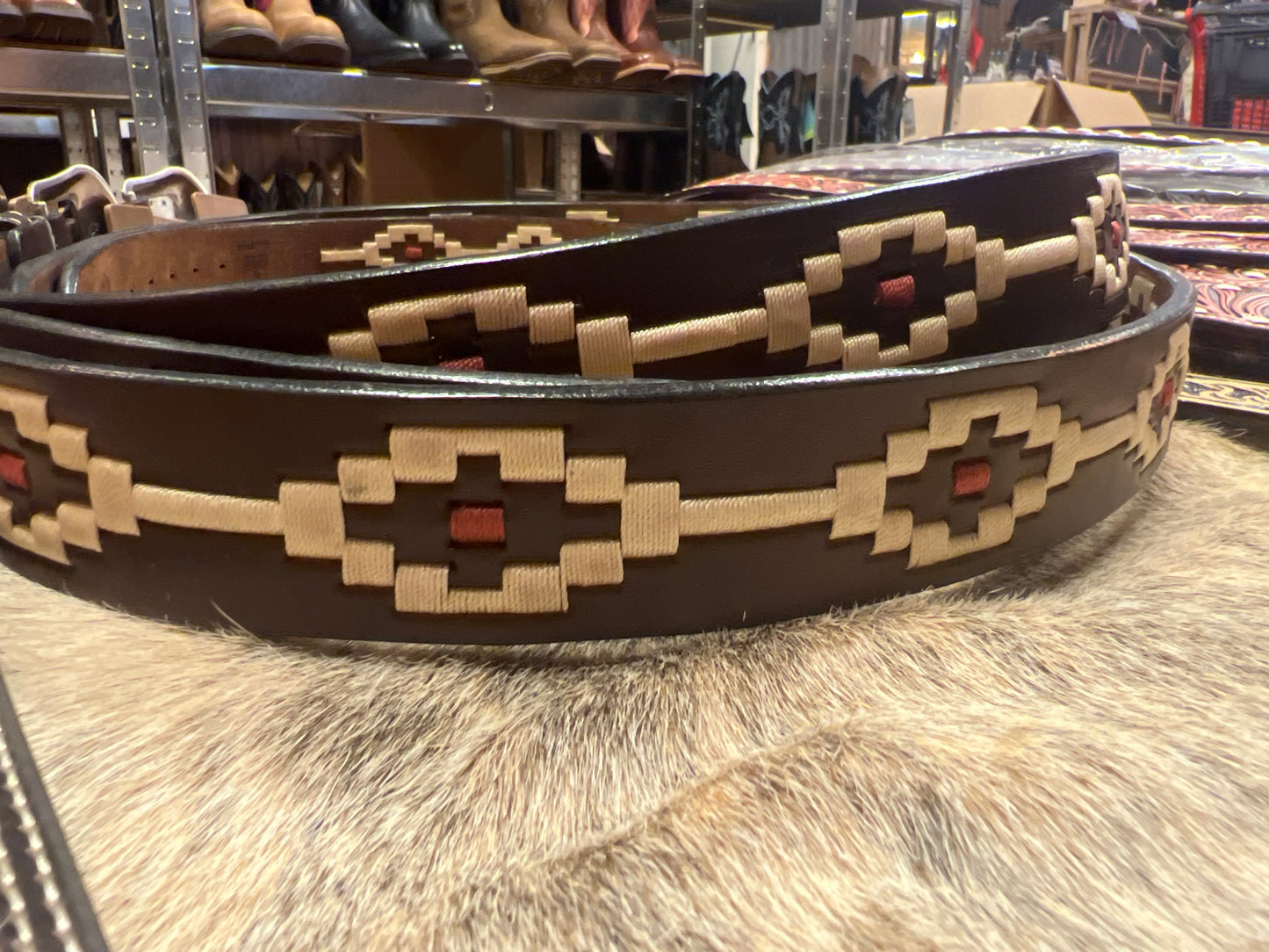 Nocona Belte - Western aztec lær belte