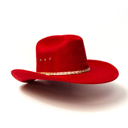 Rød Western Cattleman Felt Hatt