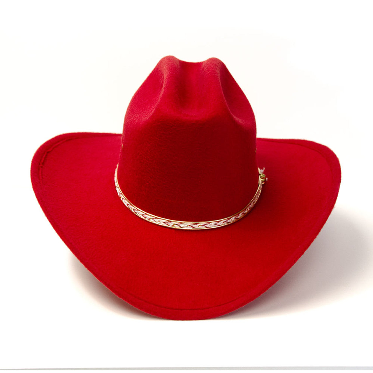 Rød Western Cattleman Felt Hatt