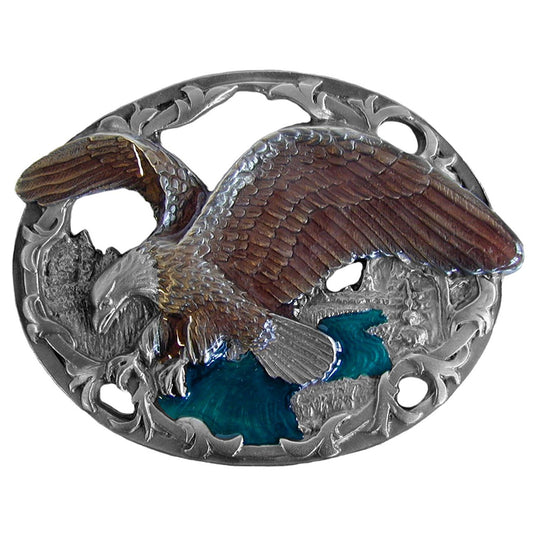 Eagle Alighting Belt Buckle with Enamel Finish - Ørn Beltespenne
