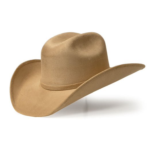 Camel Suede Finish Western Pinch Front Hat