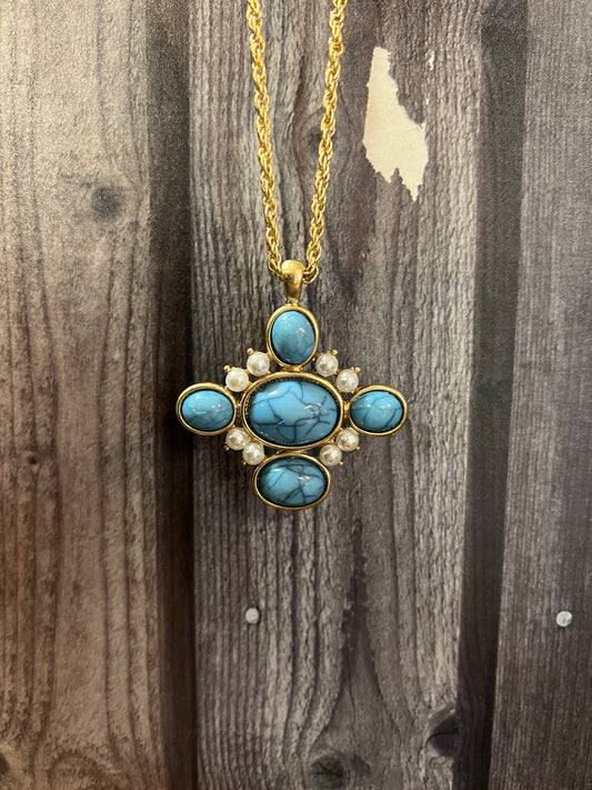 Neckles Gold With Turquoise
