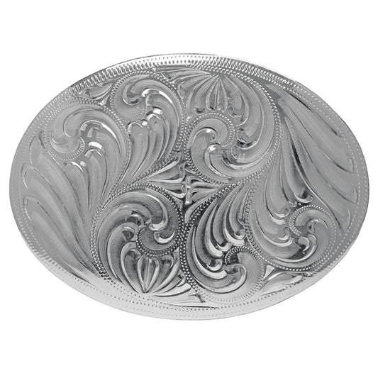 Engraved German Silver Belt Buckle - Sølv gravert beltespenne