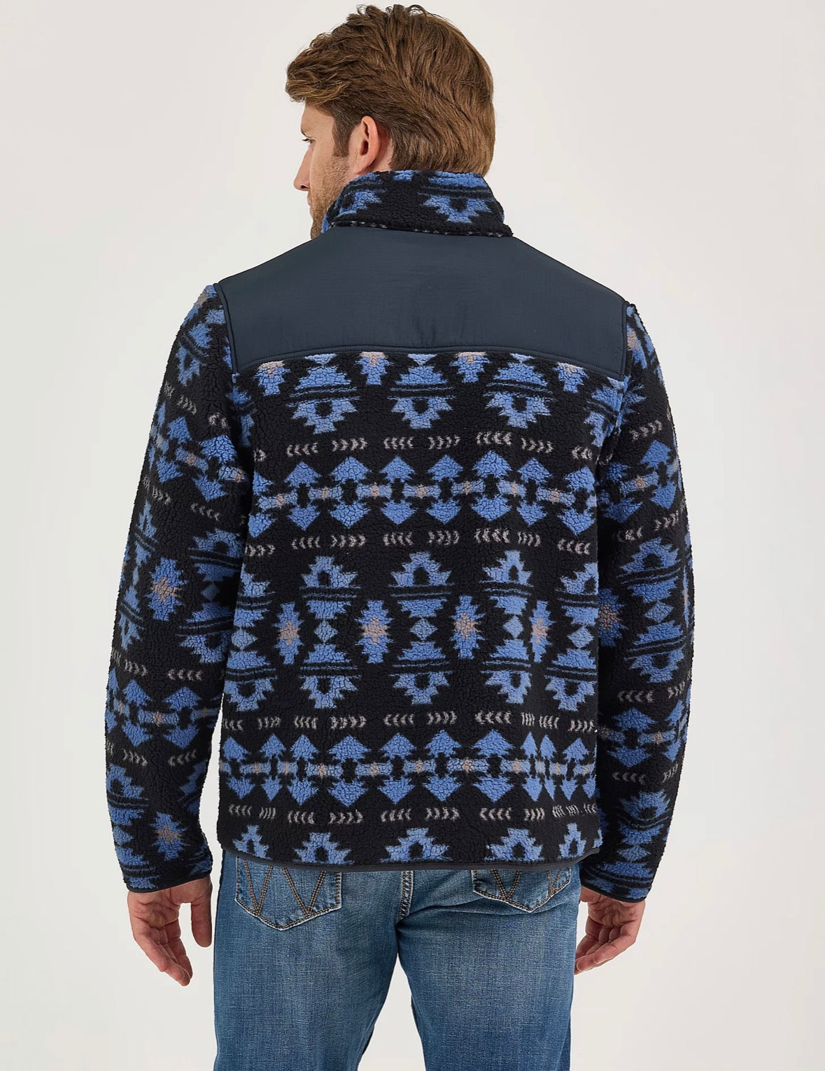 HERRE WRANGLER GLIDELÅS FRONT LETT RIPSTOP YOKE SHERPAJAKKE