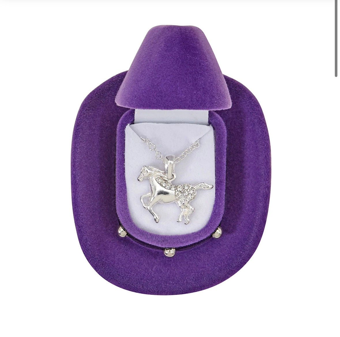 Galloping Horse Necklace i Cowboyhatt-gaveeske