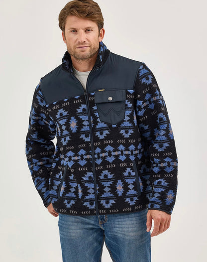 HERRE WRANGLER GLIDELÅS FRONT LETT RIPSTOP YOKE SHERPAJAKKE