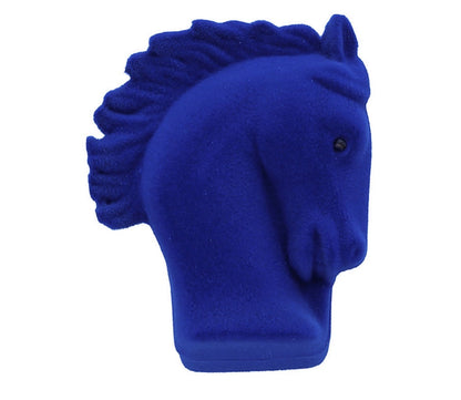 Blå Rhinestone Pony-Halskjede i Pony Head Gaveeske