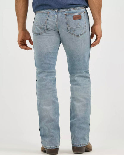 HERRE WRANGLER RETRO® SLIM FIT BOOTCUT-JEANS lys blå