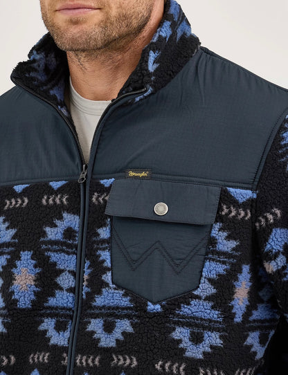 HERRE WRANGLER GLIDELÅS FRONT LETT RIPSTOP YOKE SHERPAJAKKE