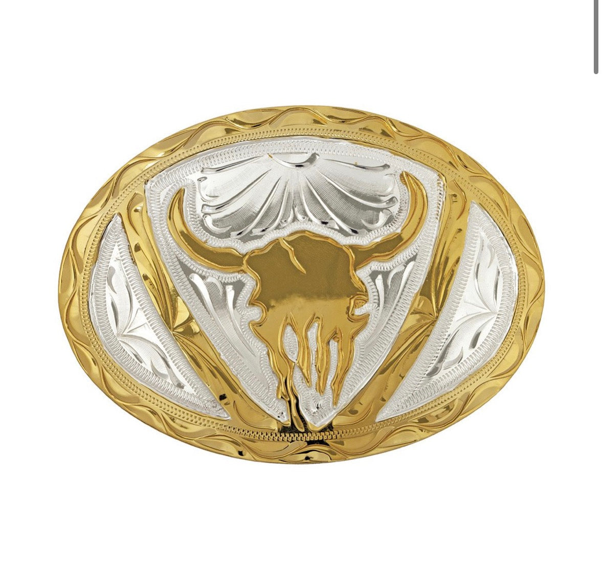 Steer Skull Belt Buckle – German Silver