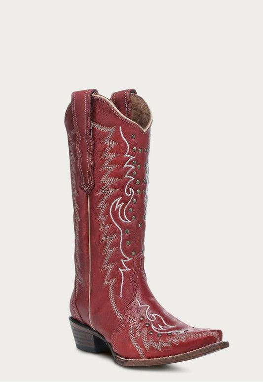 Red Embroidery Corral Boots