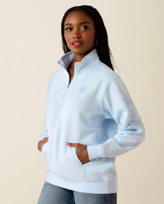 Blå Logo Halv Zip
