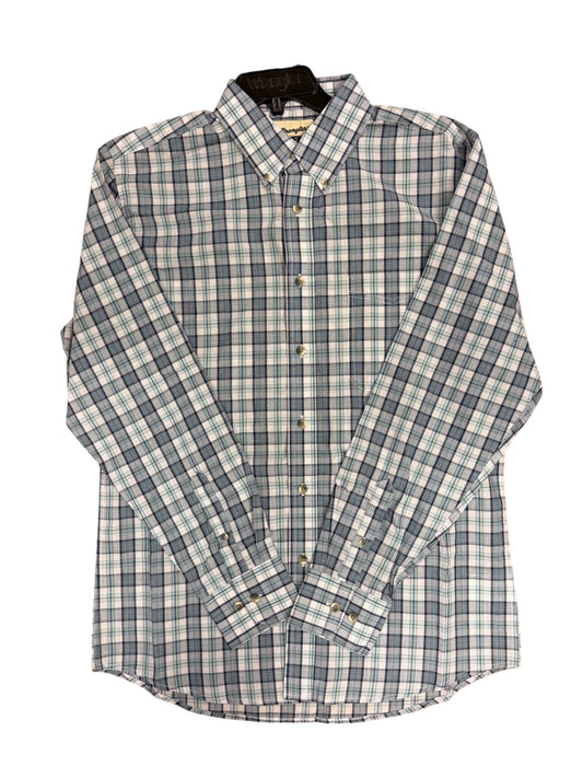 Wrangler RIATA Classic Fit Western shirt - blå, turkis & hvit