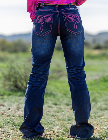 Pink BootStitch Jeans - Tuff