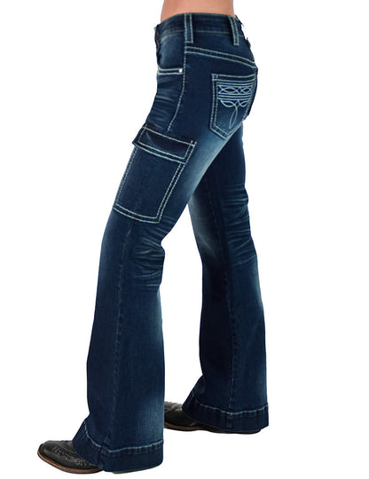 White BootStitch Trouser Jeans - Tuff