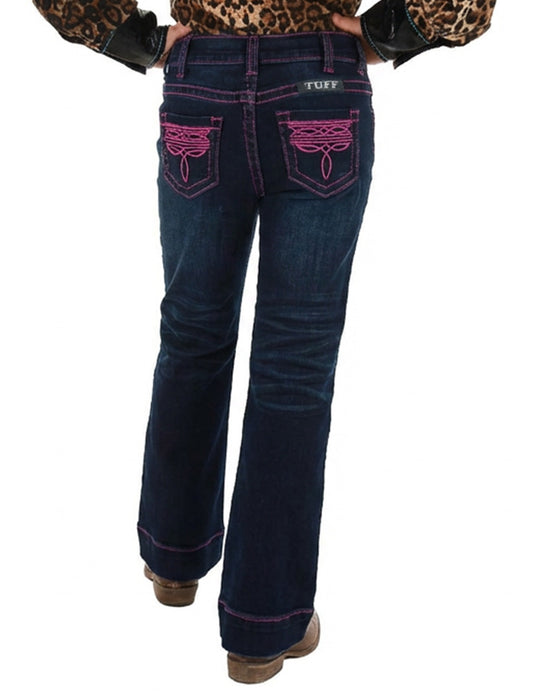 Girls Pink BootStitch Jeans - Tuff