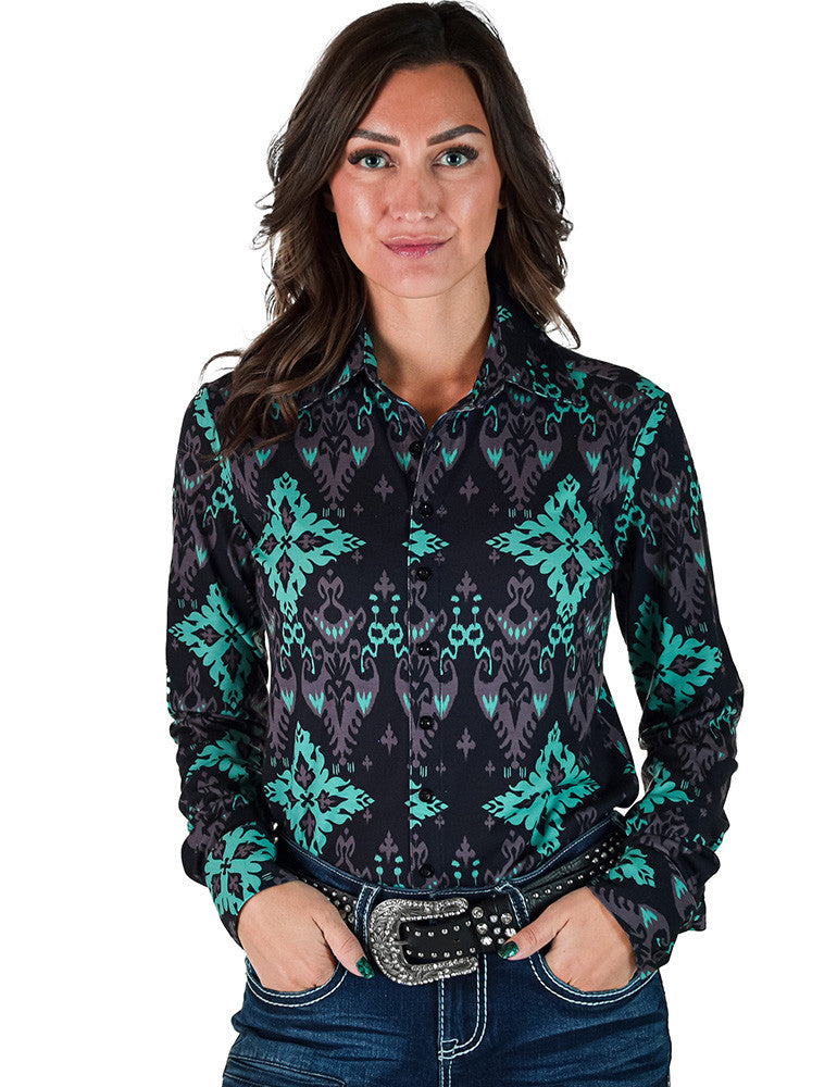 Turquoise & Black Pullover Shirt - Tuff