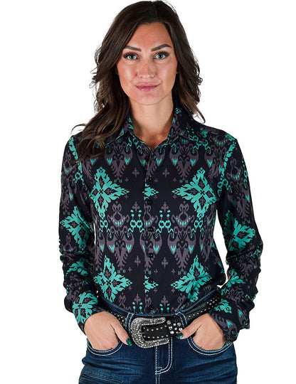 Turquoise & Black Pullover Shirt - Tuff