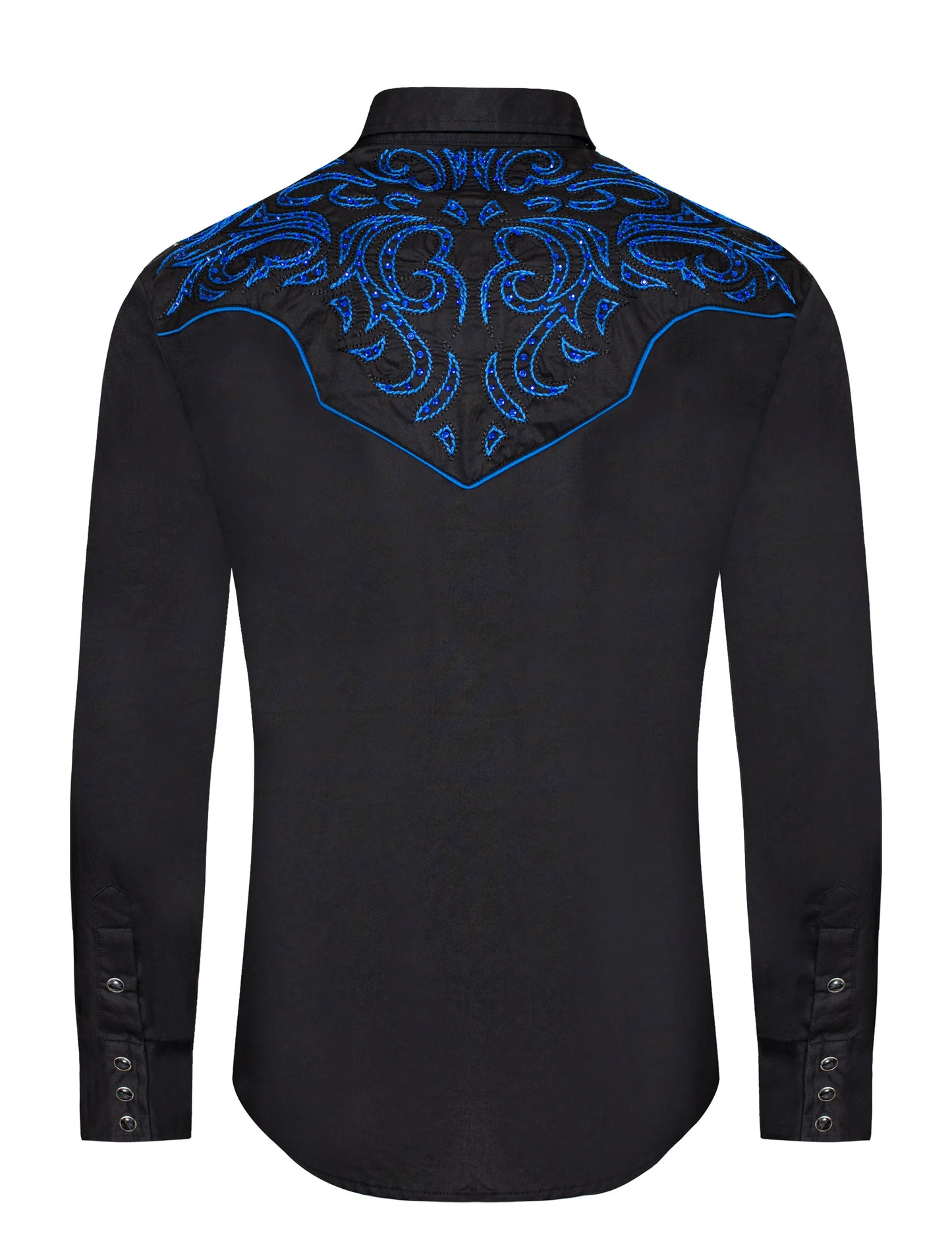 Brodert Western Skjorte Blå - Rodeo