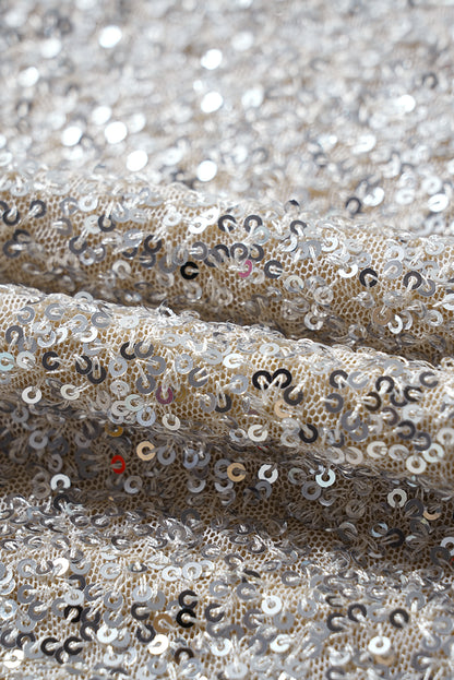 Sølvfarget Sequin Party Bluse