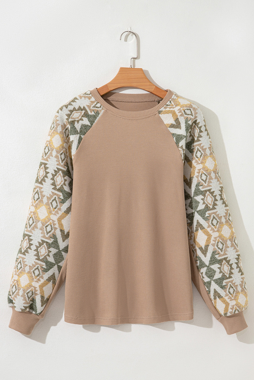 Beige Waffle Aztec Genser