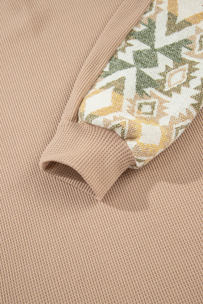 Beige Waffle Aztec Genser